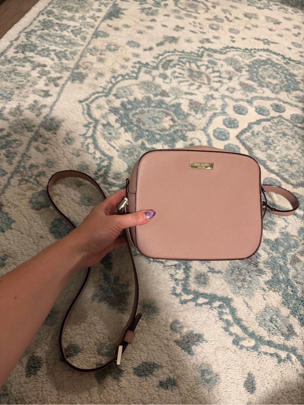 kate spade Blush Pink Leather Crossbody Camera Bag